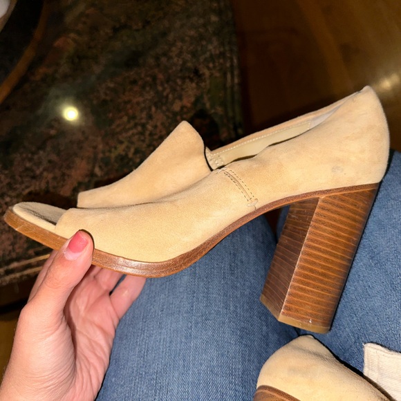 Rag & Bone Myra Peep Toe Suede Heels in Dune NEW - Picture 12 of 14